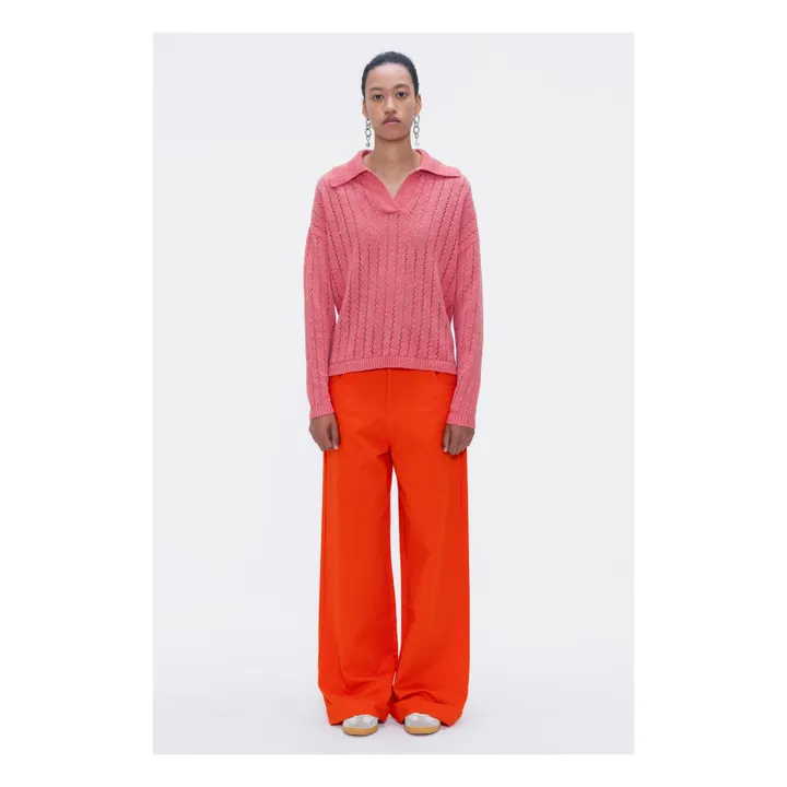 Our Sister Pull Polo Percy Lin et Coton | Rouge