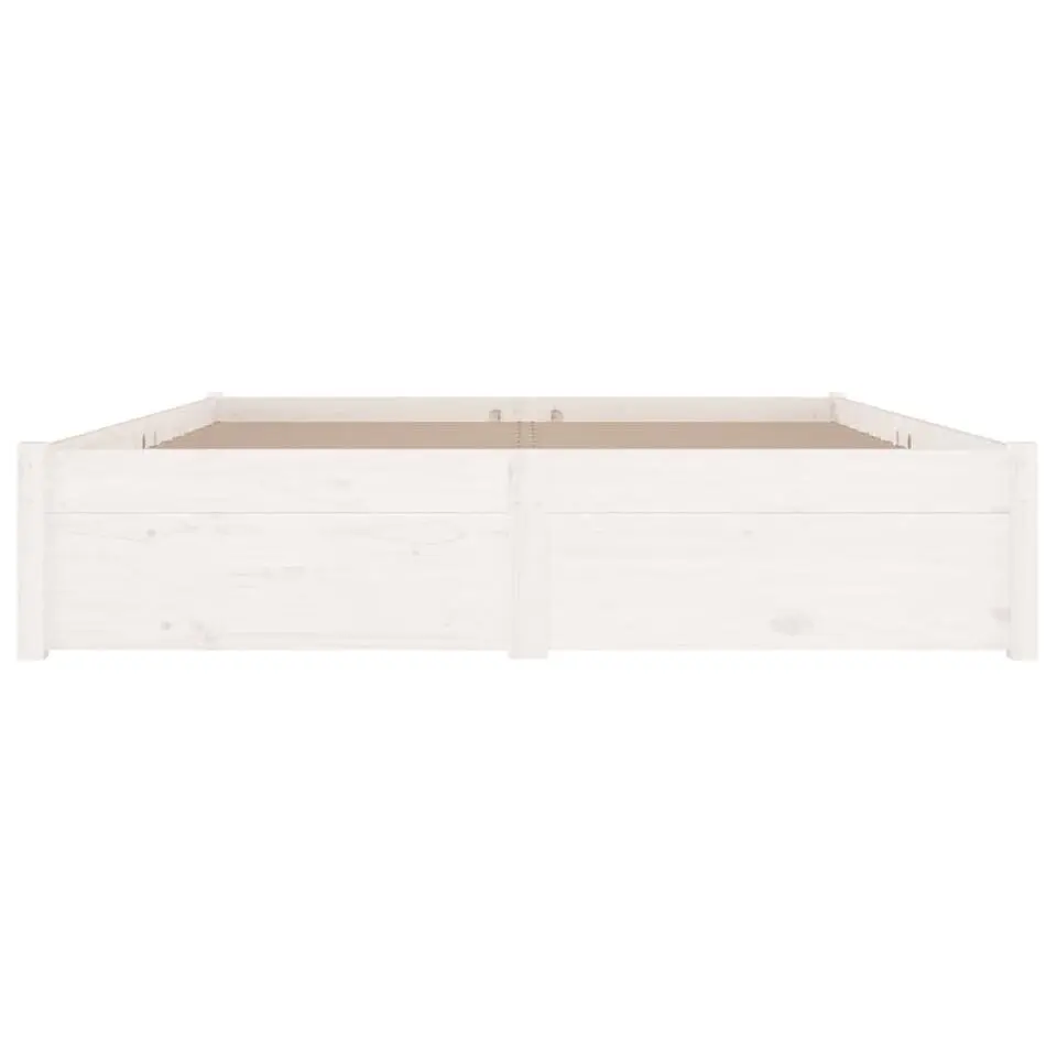 vidaXL - Bed frame met lades - Wit - Massief grenenhout - 140x200 cm