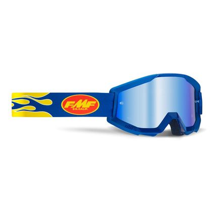 Masque cross FMF VISION POWERCORE FLAME NAVY IRIDIUM 2022 - Bleu / Jaune