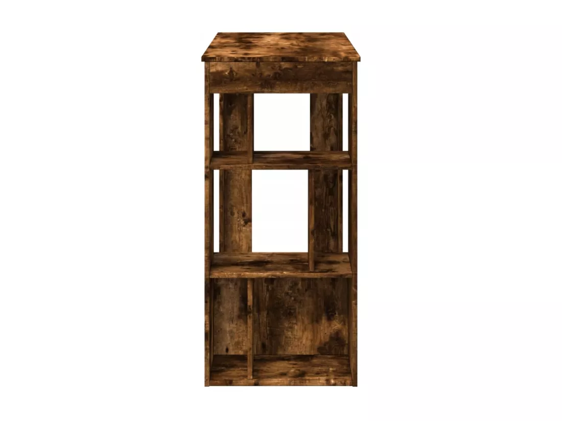 Table de bar avec étagères chêne fumé bois d'ingénierie