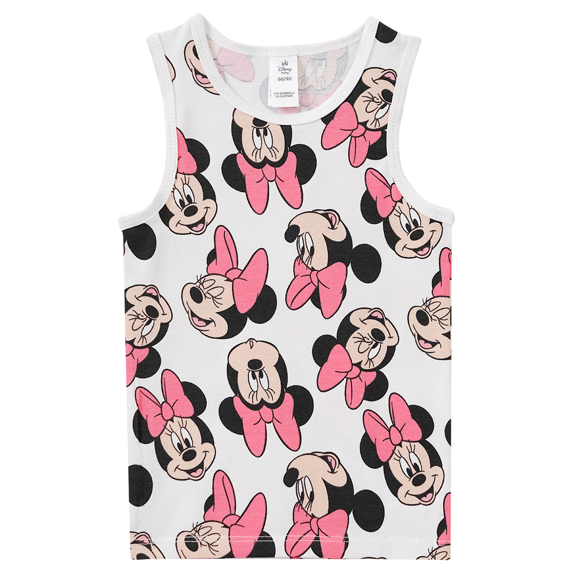 Topomini 2 Minnie Maus Unterhemden mit Allover-Print helllila / weiss