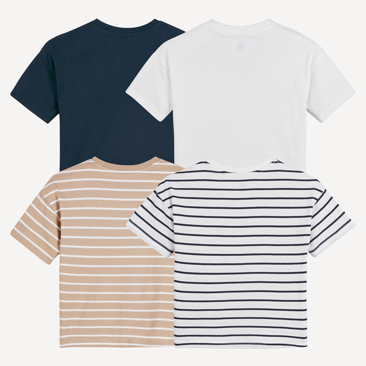 COLEÇÃO LA REDOUTE<br>Conjunto de 4 camisetas de gola redonda