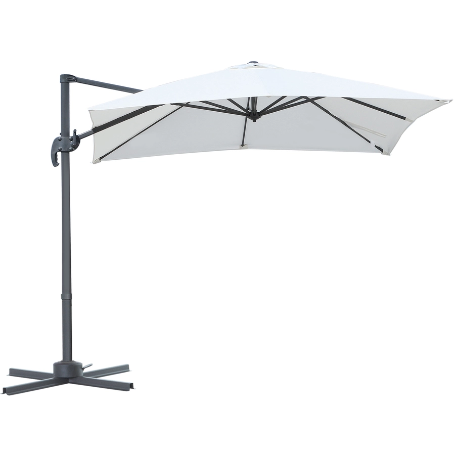 Outsunny Sonnenschirm mit 5-stufiger Neigung schwarz, beige