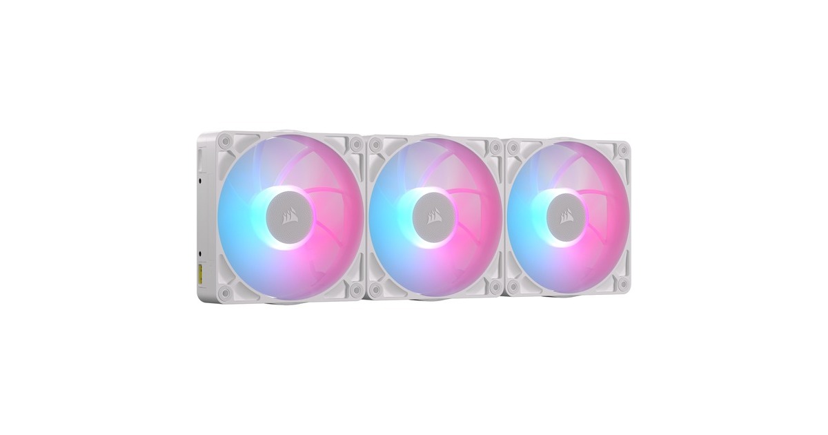 CorsairRX120 MAX RGB case fans  (Wit, 3 stuks, 120 x 120 x 30 mm, PWM)