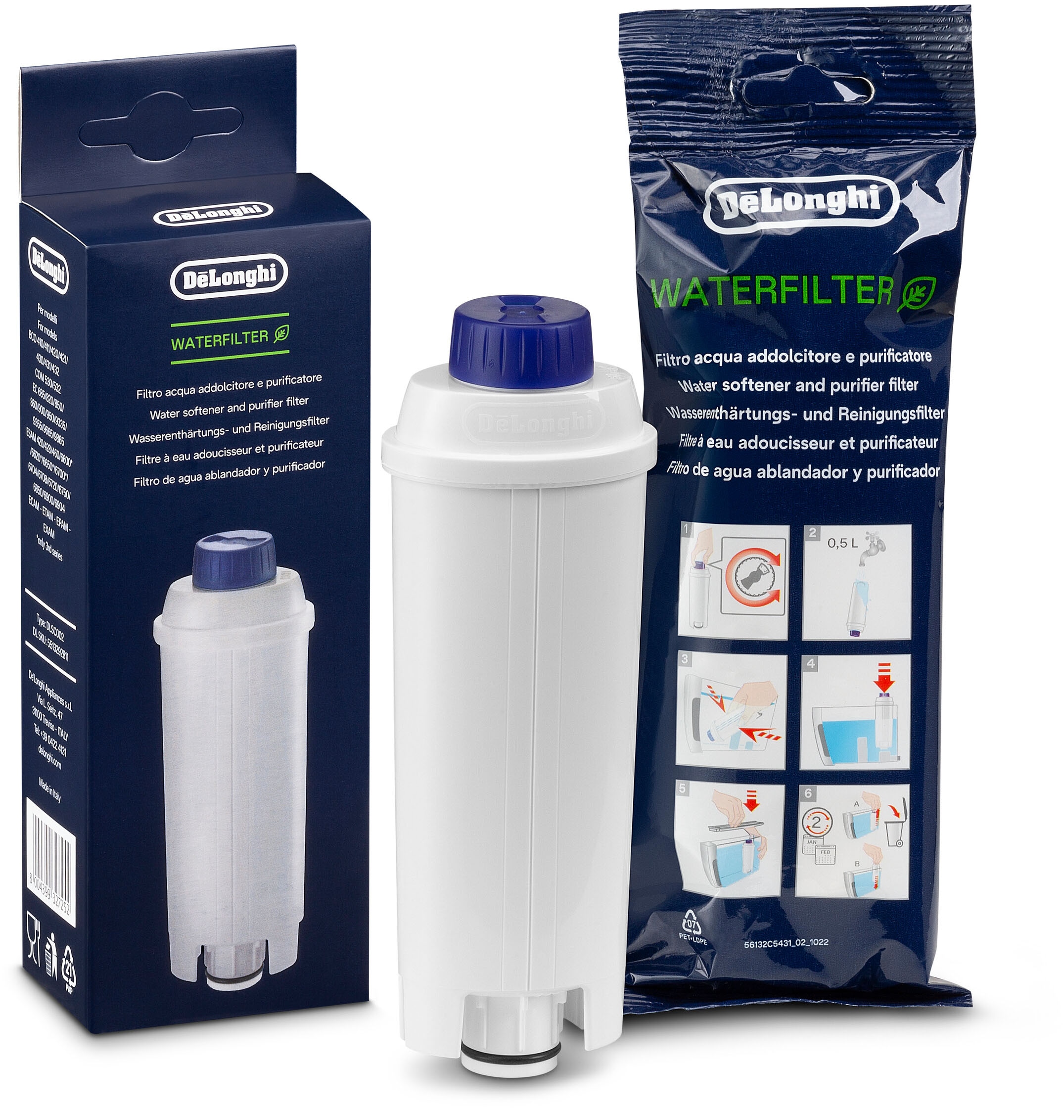 De'Longhi Wasserfilter »DLSC002 für alle Kaffeevollautomaten mit Wasserfilter von De'Longhi« Zubehör für De'Longhi Kaffeevollautomaten,Pflege & Schutz