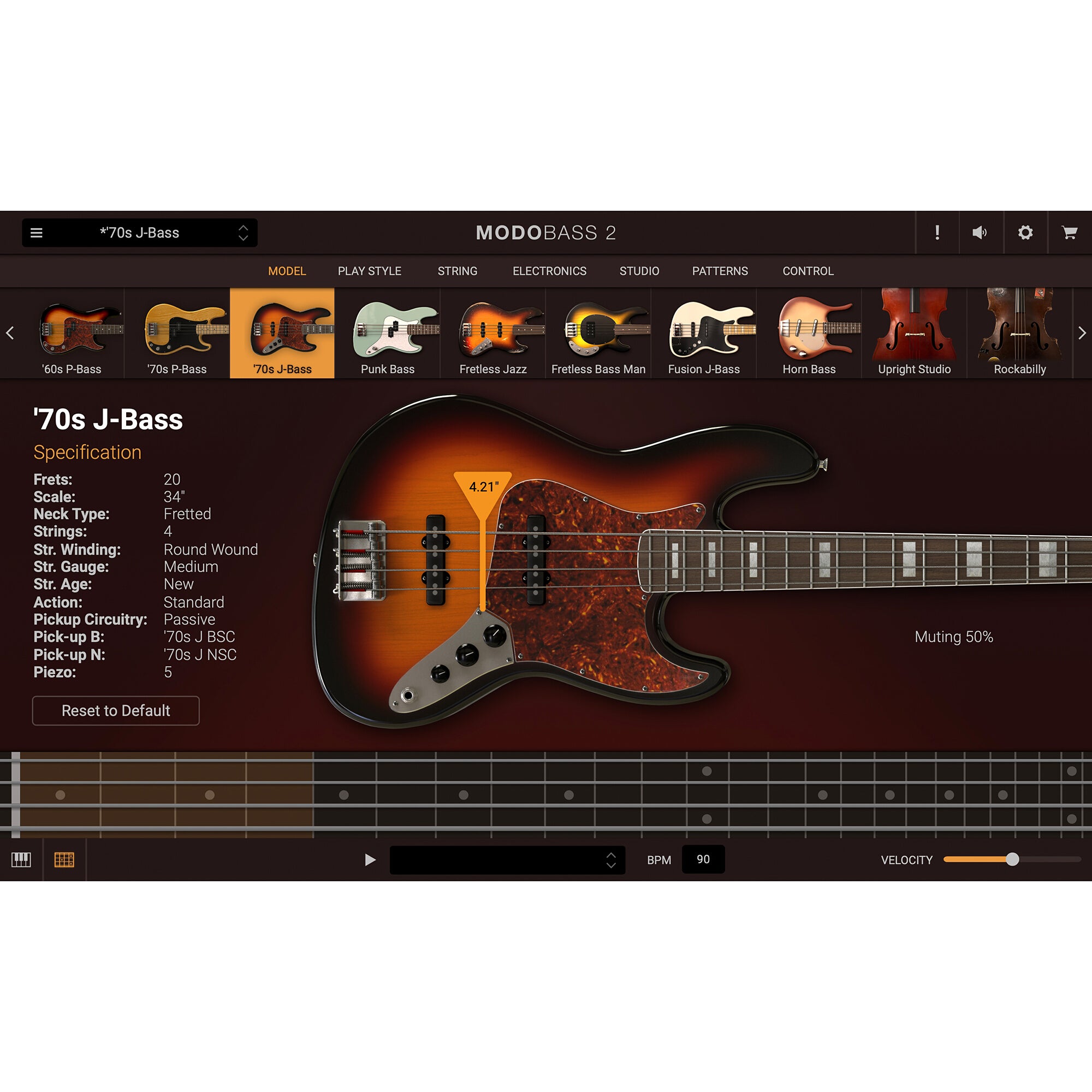 IK Multimedia MODO Bass 2.0 virtuele basgitaar plug-in (download)