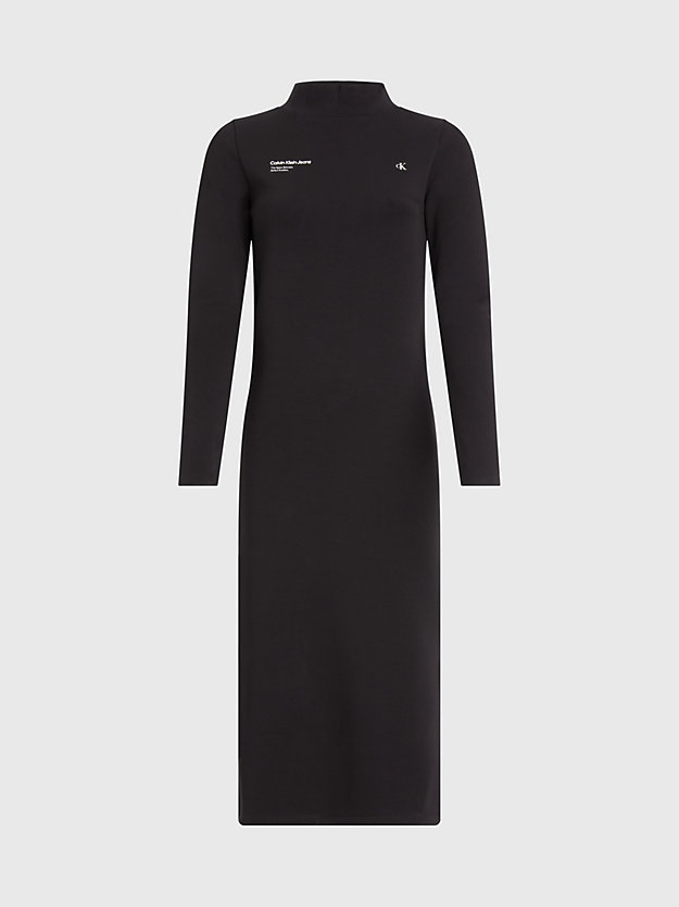 Vestido midi justo em malha de algodão
