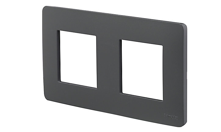 Plaque de finition double Schneider Electric Unica Déco anthracite