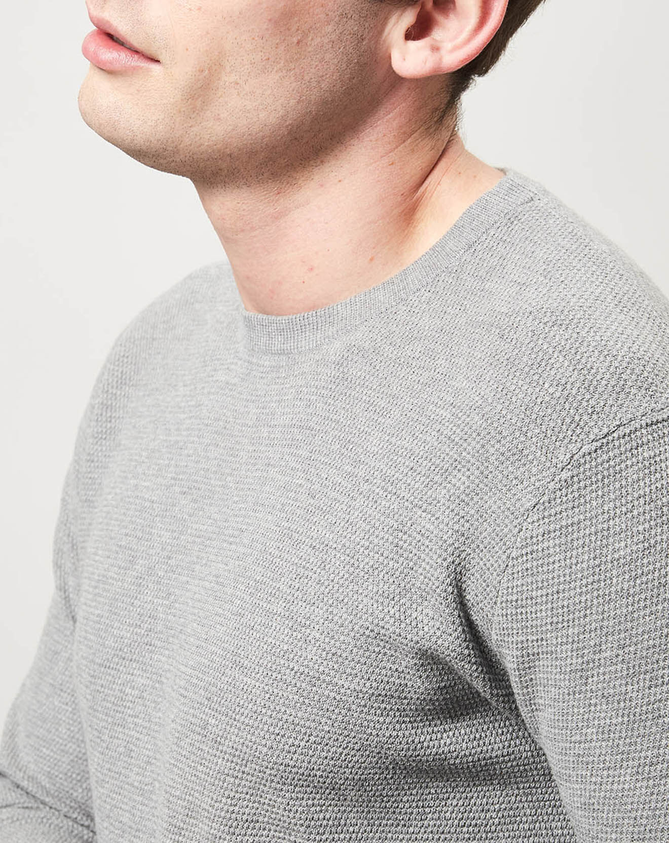 Hartford Pull Honeycomb Crew gris