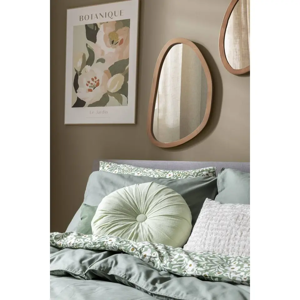 Spiegel Organic - antraciet/bruin - hout - 58x37x2 cm