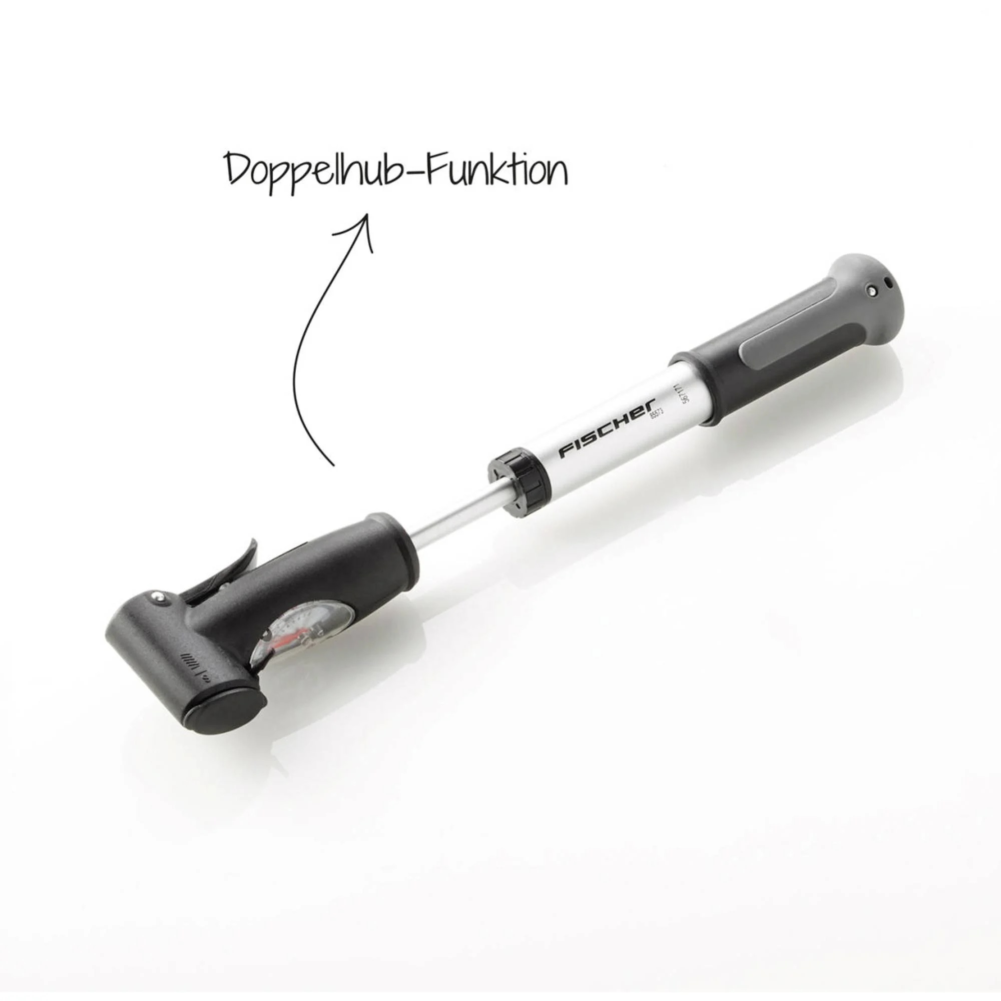Fahrrad Mini Doppelhub Pumpe Velo Luftpumpe mit Manometer
