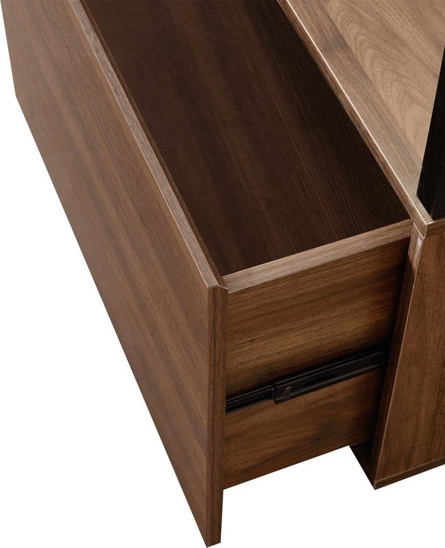 Kledingkast Egmating open kast 180x120x40 cm zwart en walnootkleurig