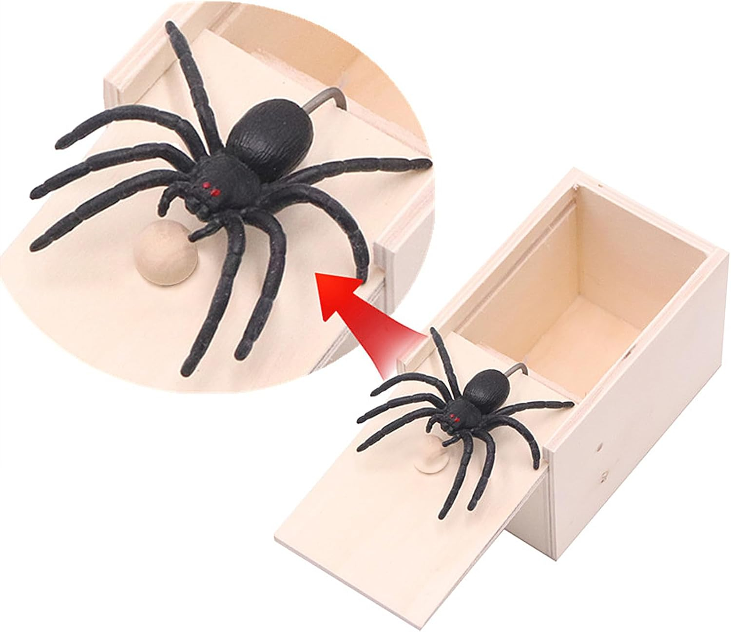 (90x45mm) Spinnen Sprungbox Lustiger Spielzeug Prank Streichkiste Scherzartikel - Braun