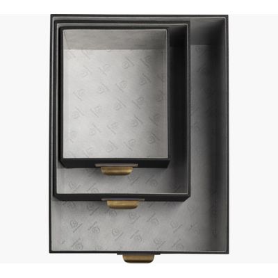 Exacompta OfficeByMe - Lot de 3 boîtes de rangement - noir