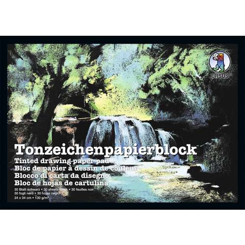 URSUS® Tonzeichenpapier-Block, schwarz