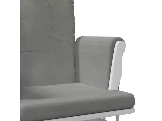Chaise berçante avec repose-pied Gris clair Tissu
