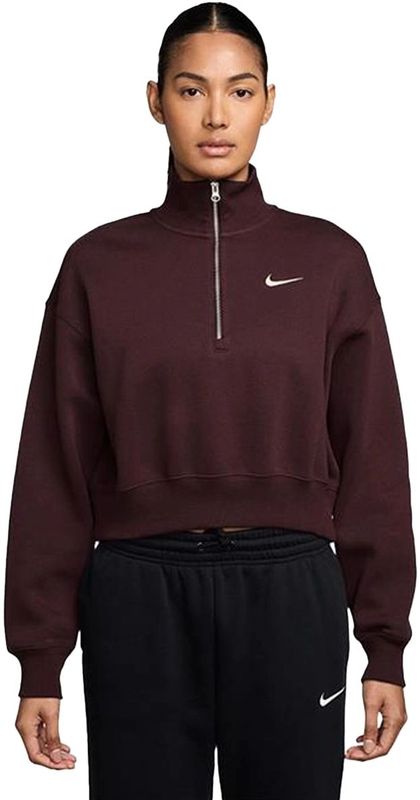 Nike - Cropped Sweatshirt - Burgundy Crush - Dames - Phoenix Fleece