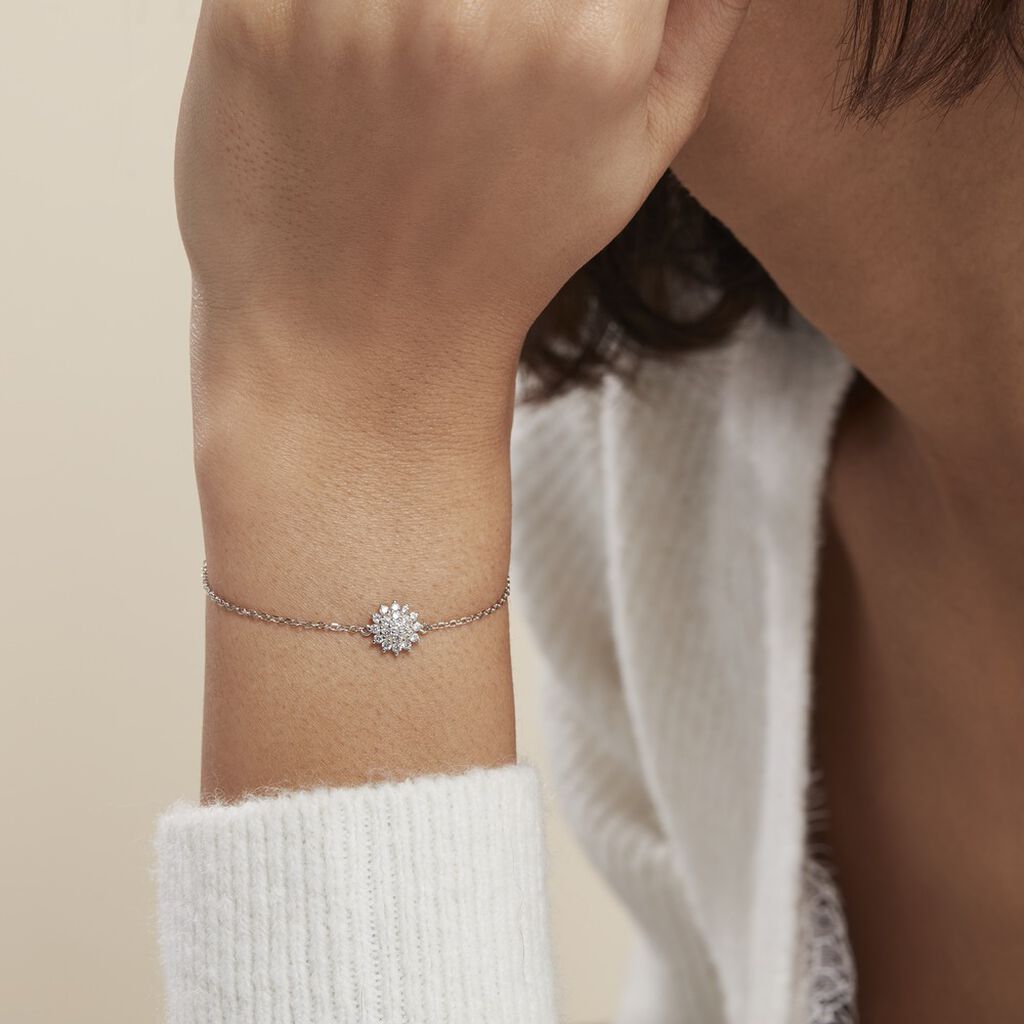 Bracelet Argent Blanc Maximille Oxydes De Zirconium