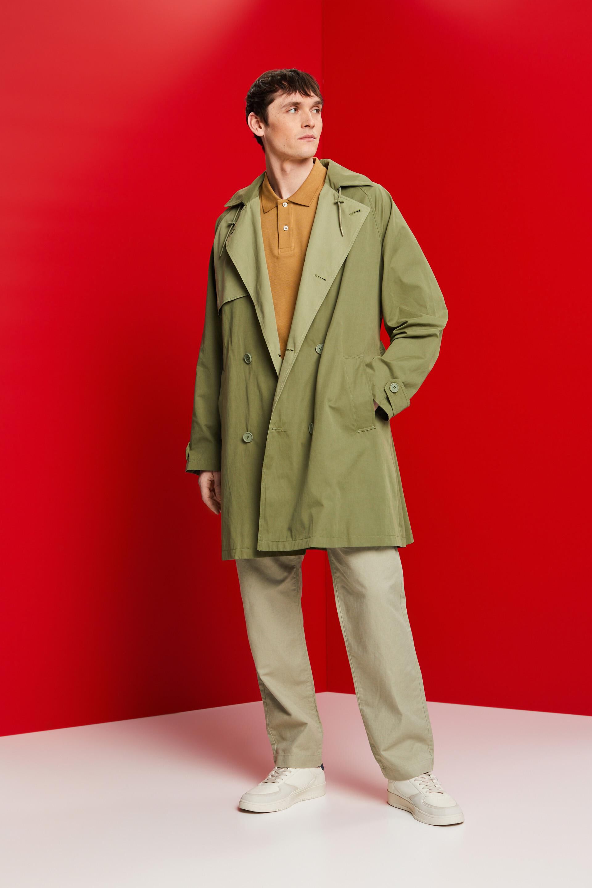 Trench-coat court à capuche