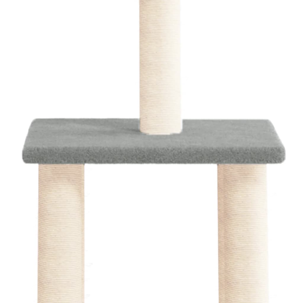 Arranhador para gatos vidaXL com hastes de sisal cinza claro, 85,5 cm
