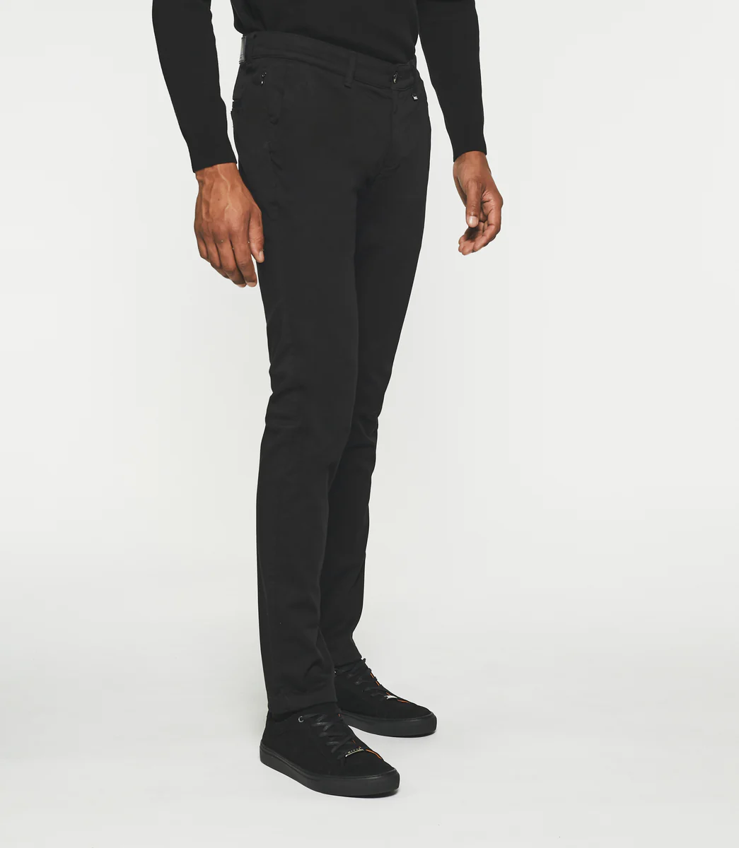 Pantalon chino slim noir VANAMA