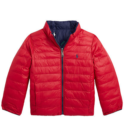 Polo Ralph Lauren Dynejakke - Vendbar - R?d/Navy m. Logoer