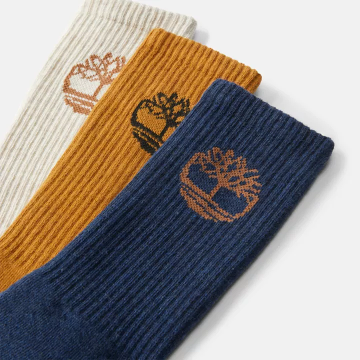 Lot de 3 paires de chaussettes Bowden unisexes en bleu