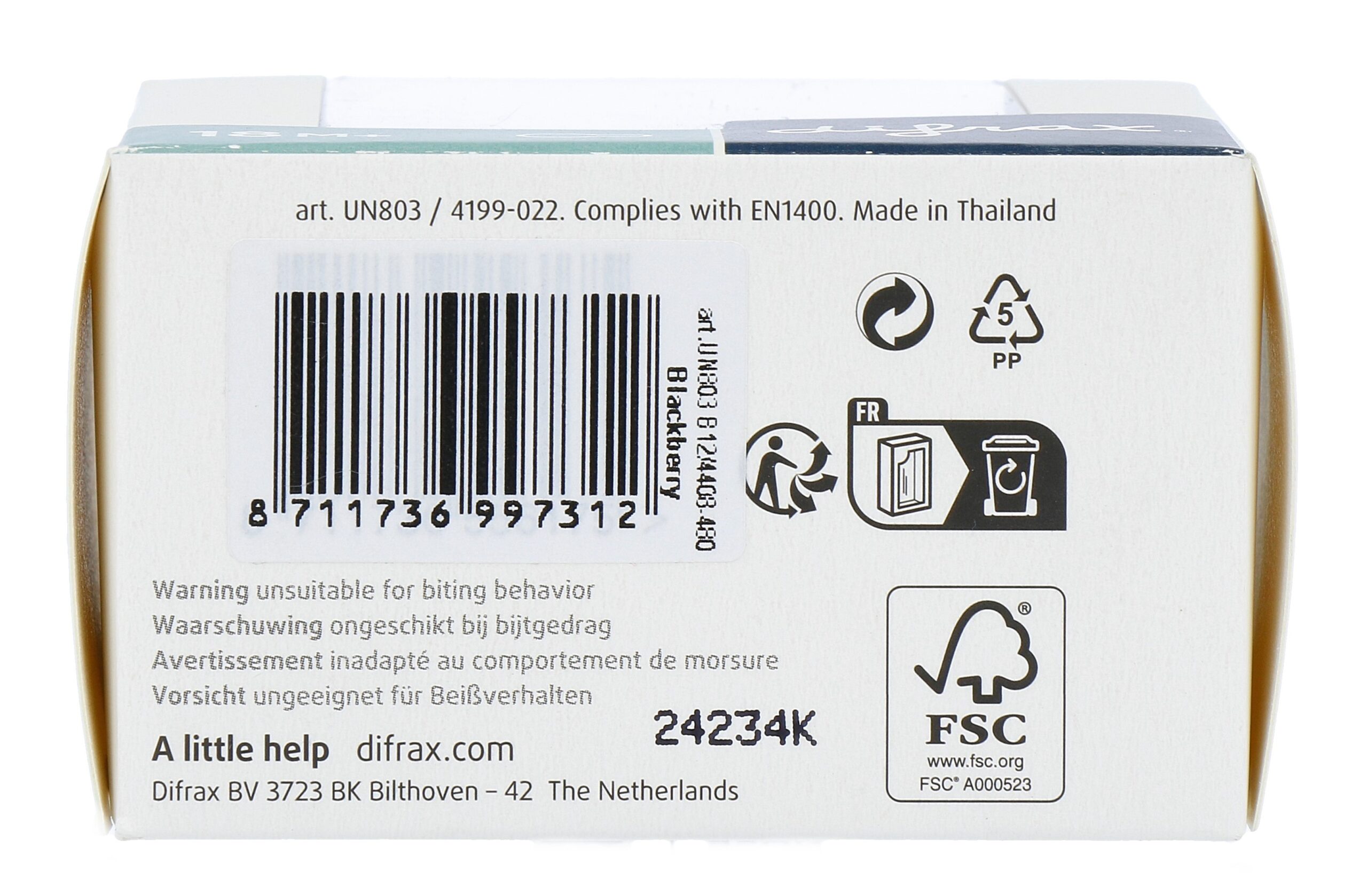Difrax Fopspeen Natural 18 maand Blackbrry (1 stuk)