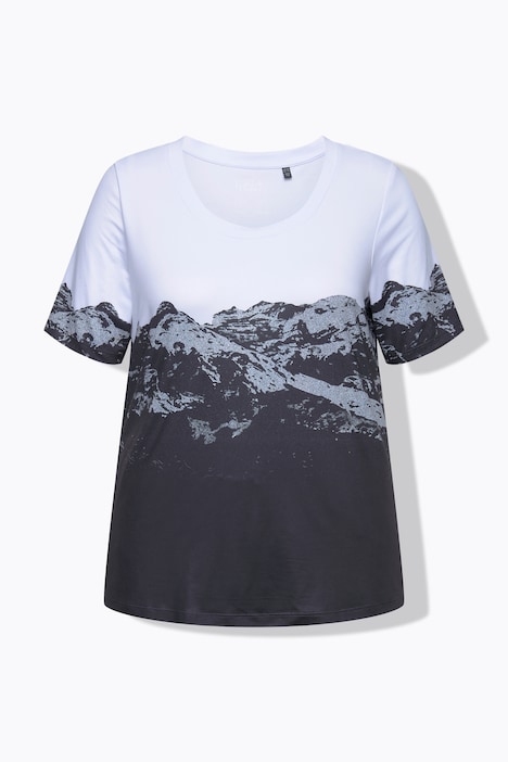 Funktionsshirt, Berge, Rundhals, Halbarm, recycelt