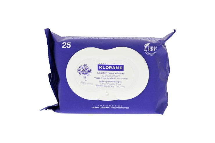 25 Lingettes démaquillantes bleuet