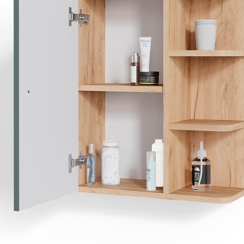 Vicco Hängeschrank Badschrank Badezimmerschrank Fynn Eiche Grün Ablagen Regal
