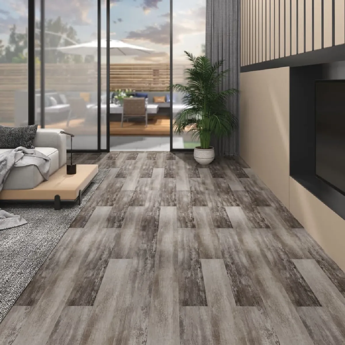 vidaXL Dalles de plancher PVC, marron bois