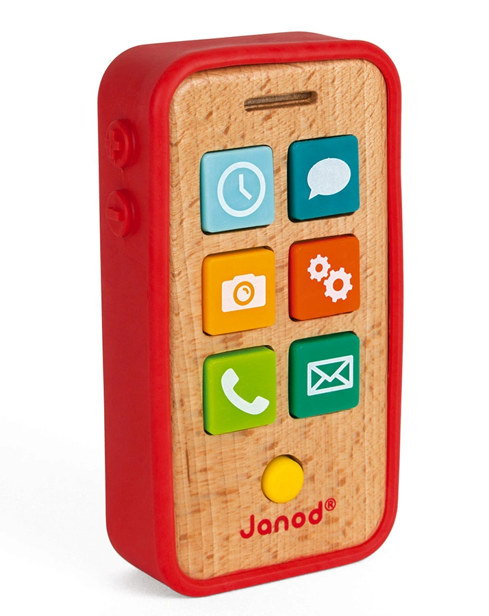 Smartphone mit Funktionen aus Holz