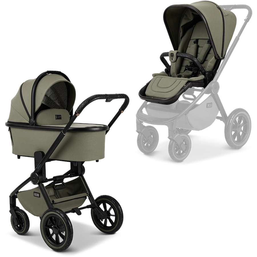 MOON Kombikinderwagen Resea Edition+ moss greenblack matt
