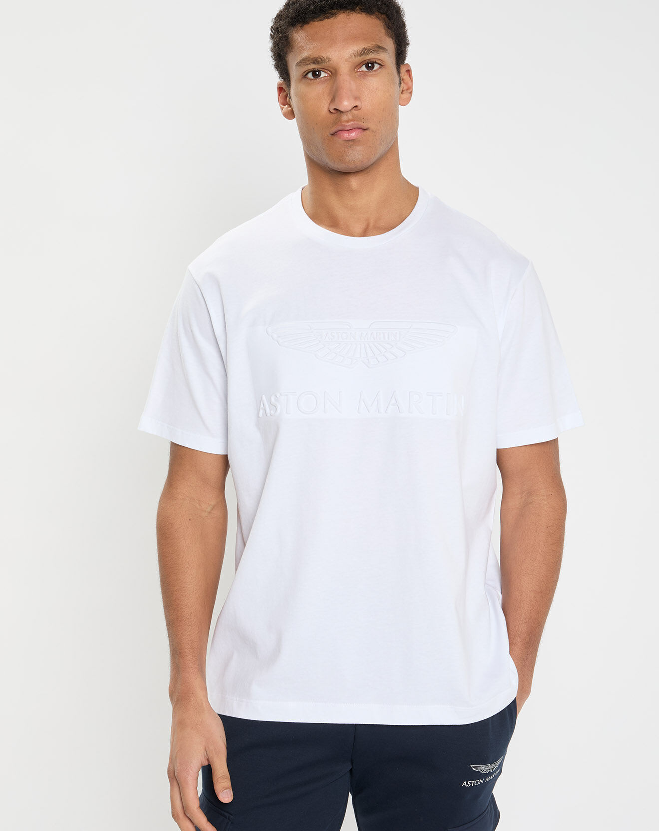 Hackett London T-Shirt Regular Fit Aston Martin Racing embossé blanc