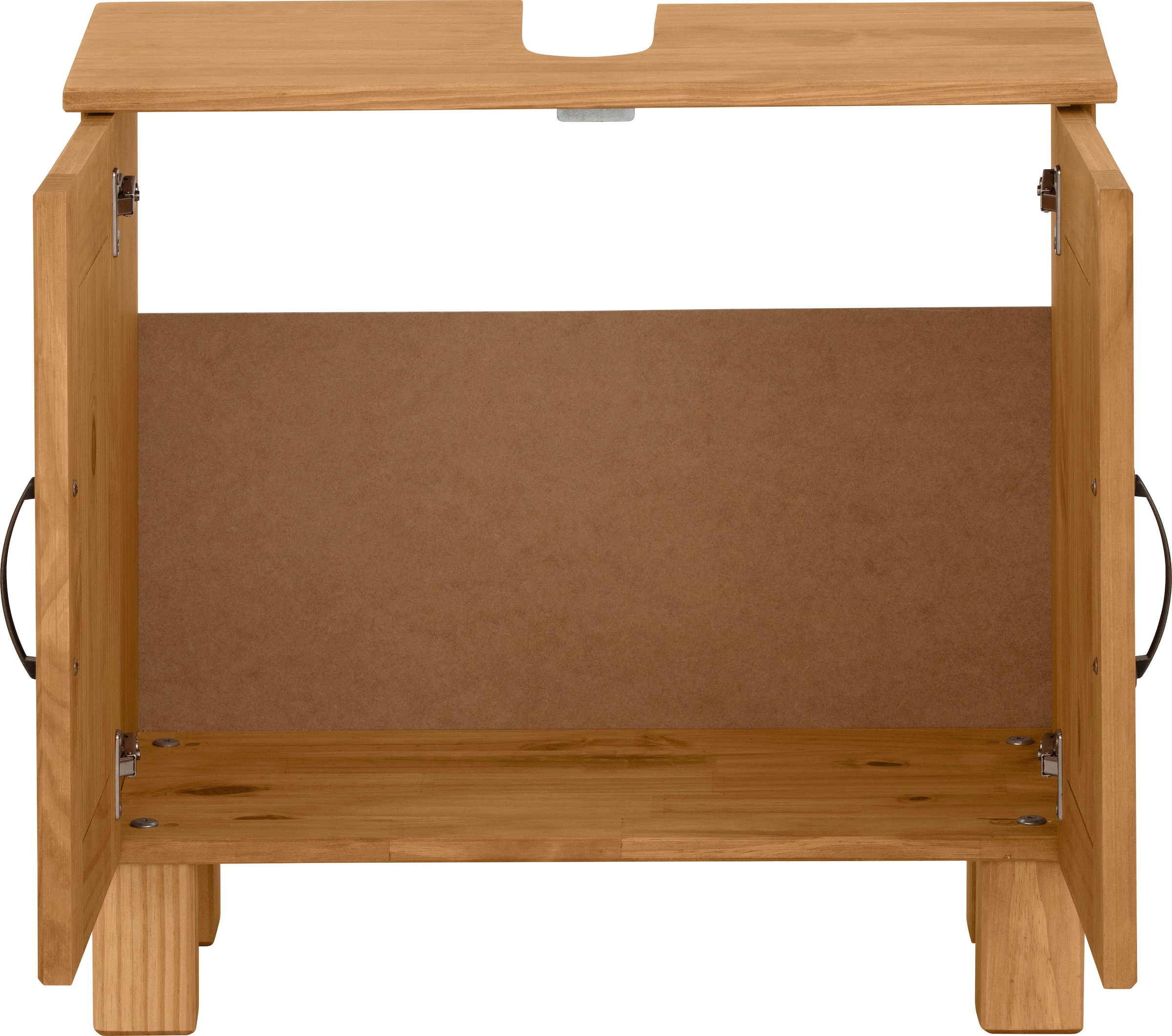 Home affaire Waschbeckenunterschrank »Rodby« FSC®-zertifiziertes Massivholz, Griffe Metall, Breite 60cm, Höhe 55cm