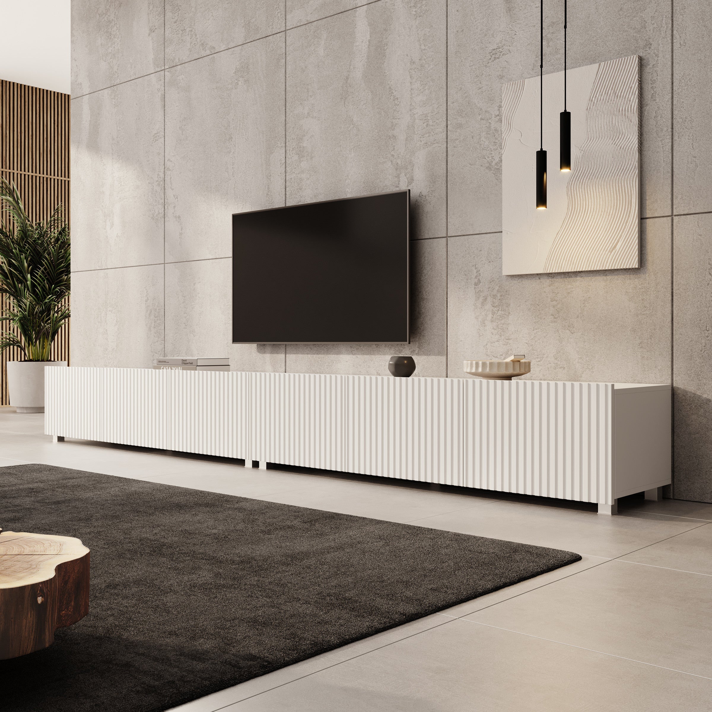 Kenderes - TV-Meubel - Wit - 300x41x38 cm