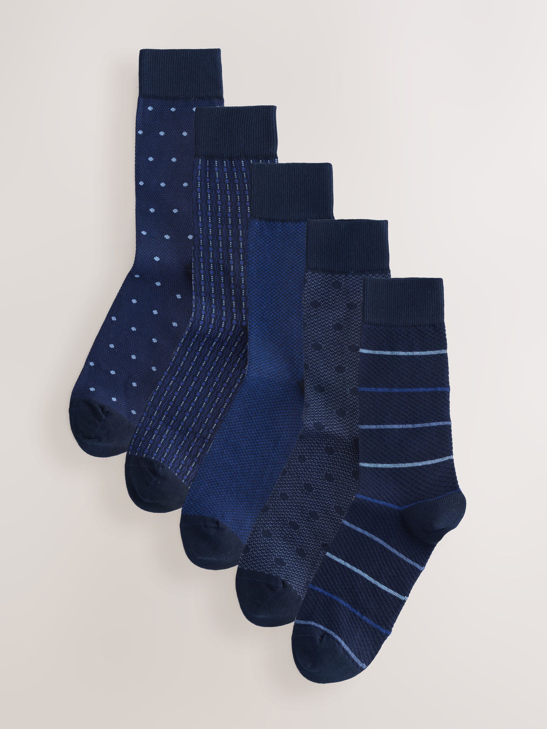 Marineblauw Blauw - 5 Paar modieuze sokken met patroon