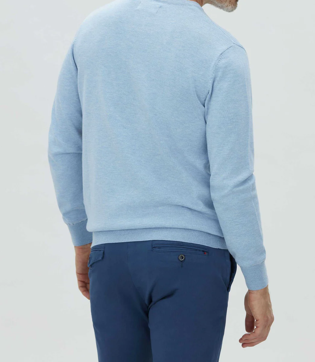 Pull col rond fantaisie ciel 