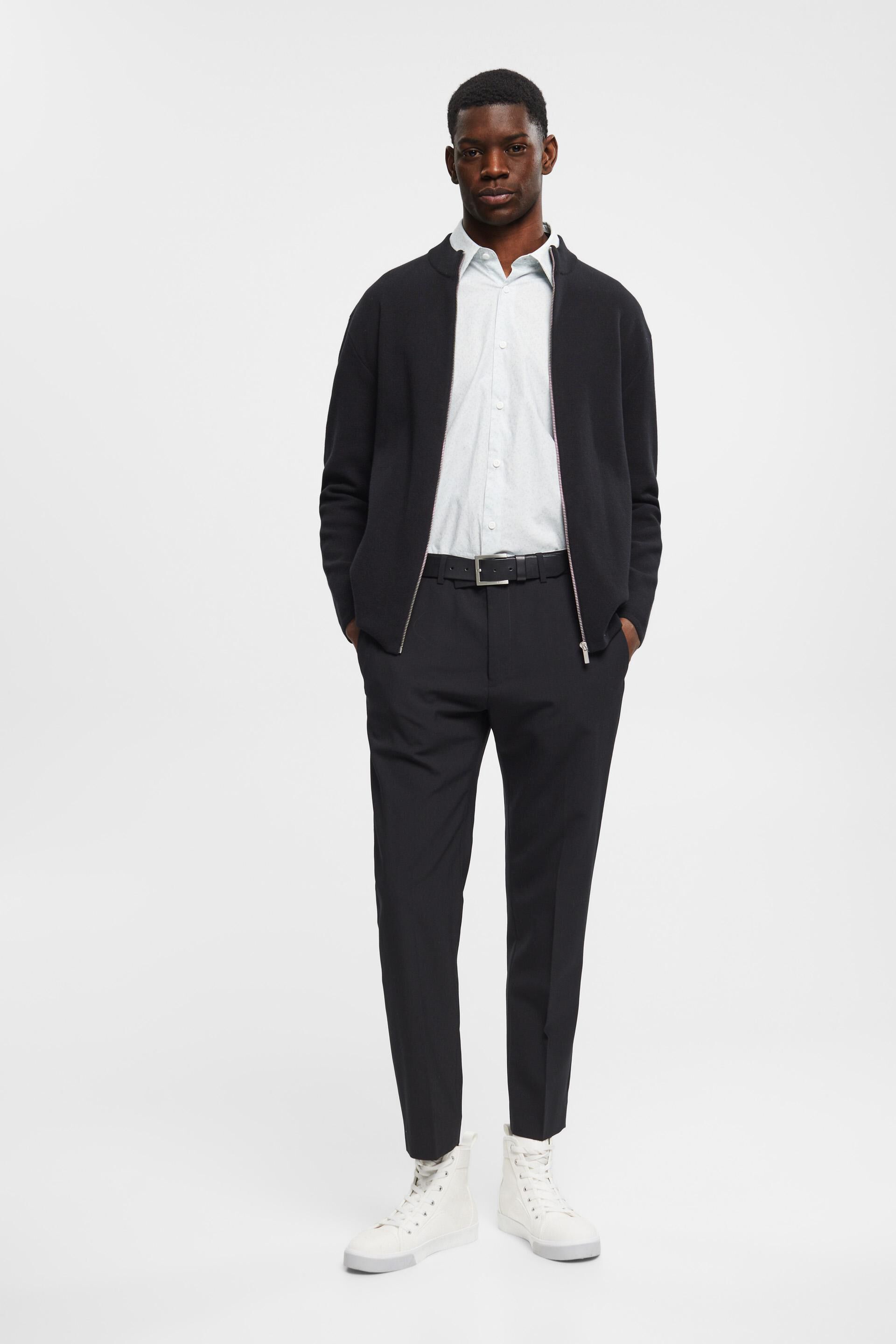 Chemise en coton à motif de coupe Slim Fit