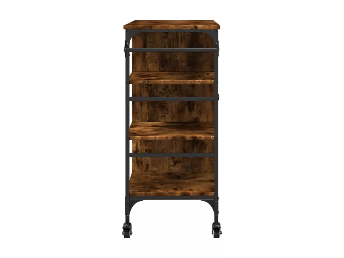 Chariot de cuisine chêne fumé 87,5x38,5x84,5 cm bois ingénierie