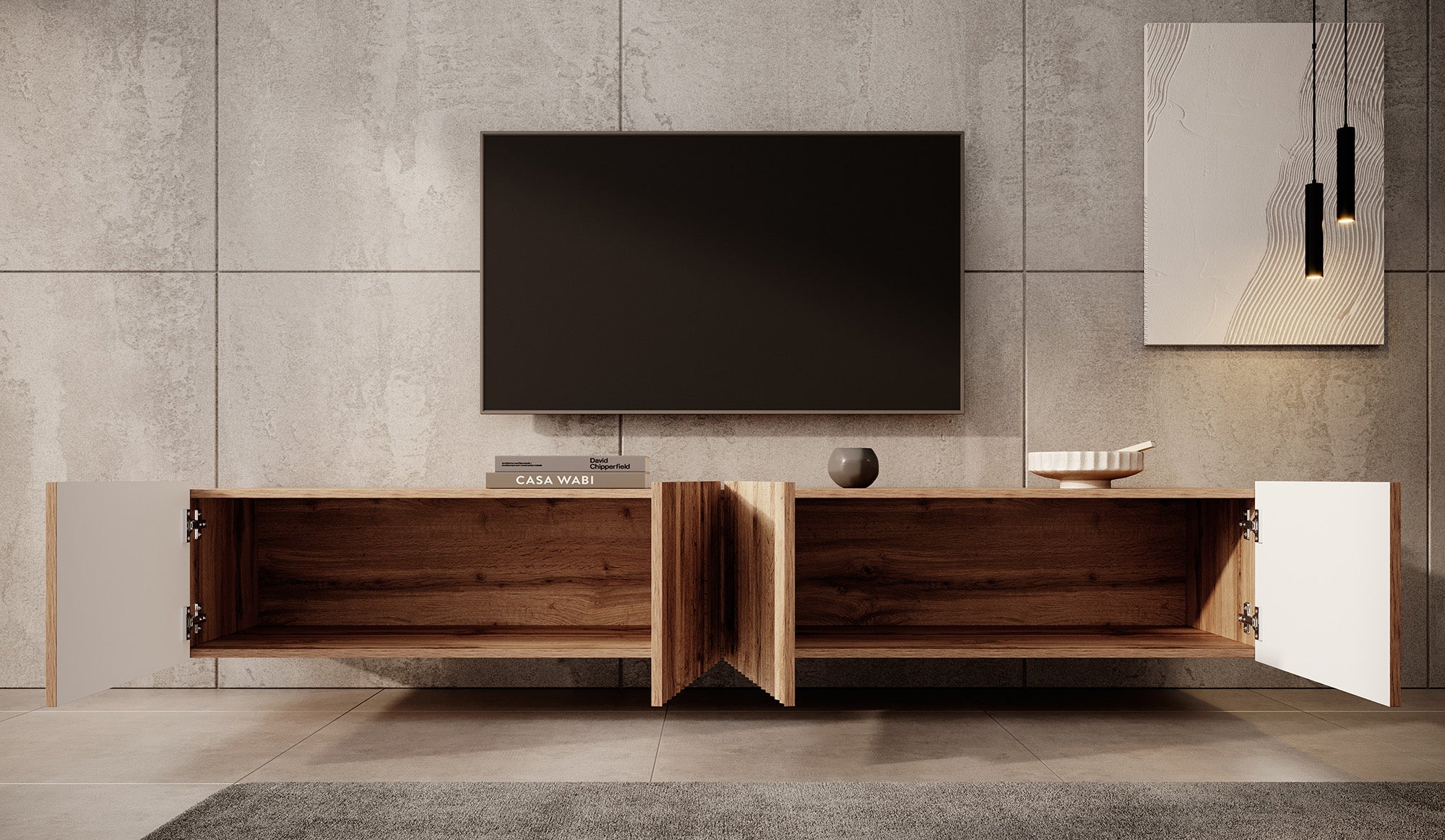 Meubella - TV-Meubel Pepinos - Eiken - 200 cm
