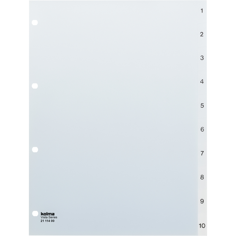 Kolma Register Vista transparent, PC-beschriftbar, A4, 1-10