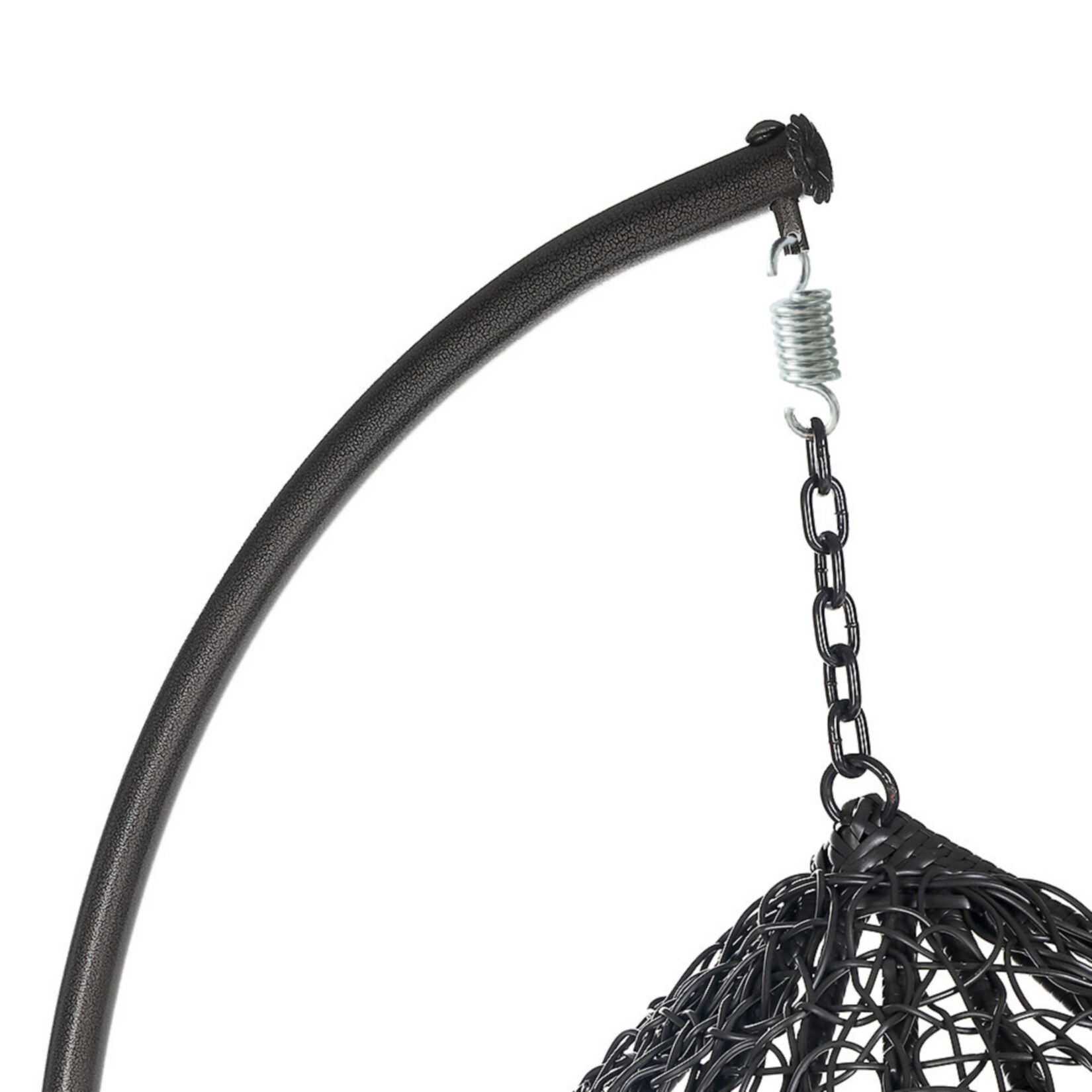 Home Deluxe Cielo Polyrattan Hängesessel mit Gestell, Korb grau