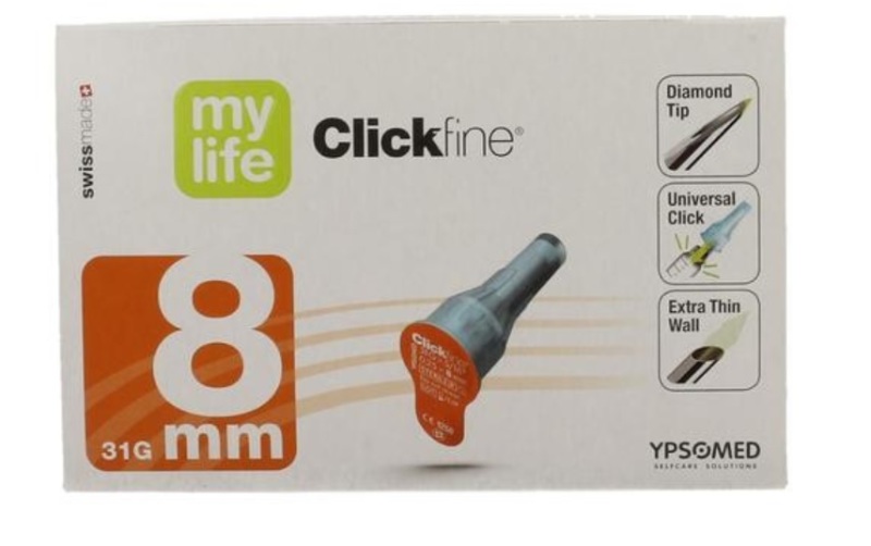 Mylife Clickfine DiamondTip Pennaald 8mm (31G)100st