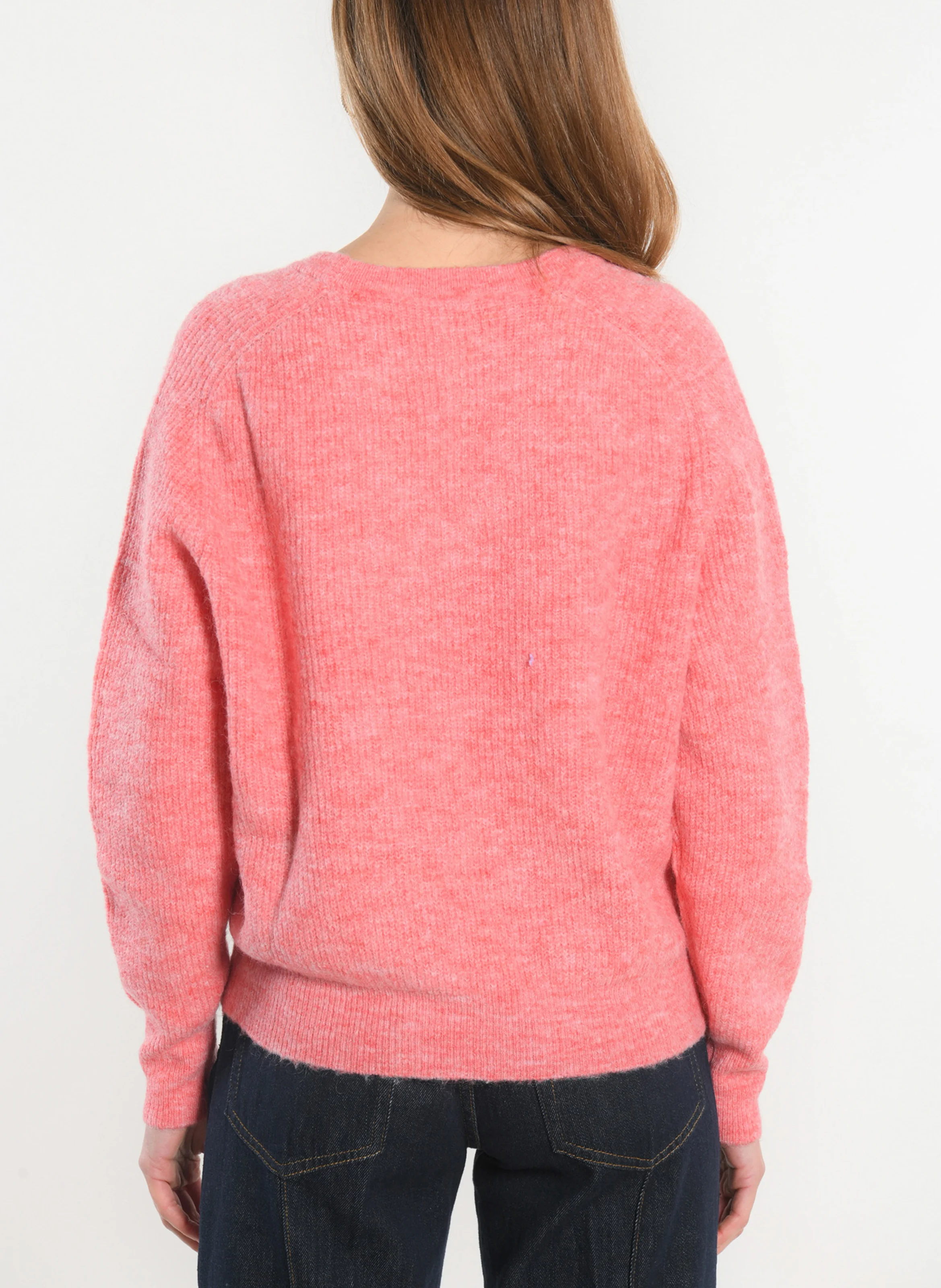DANNA - Pull col v à manches longues | Rose