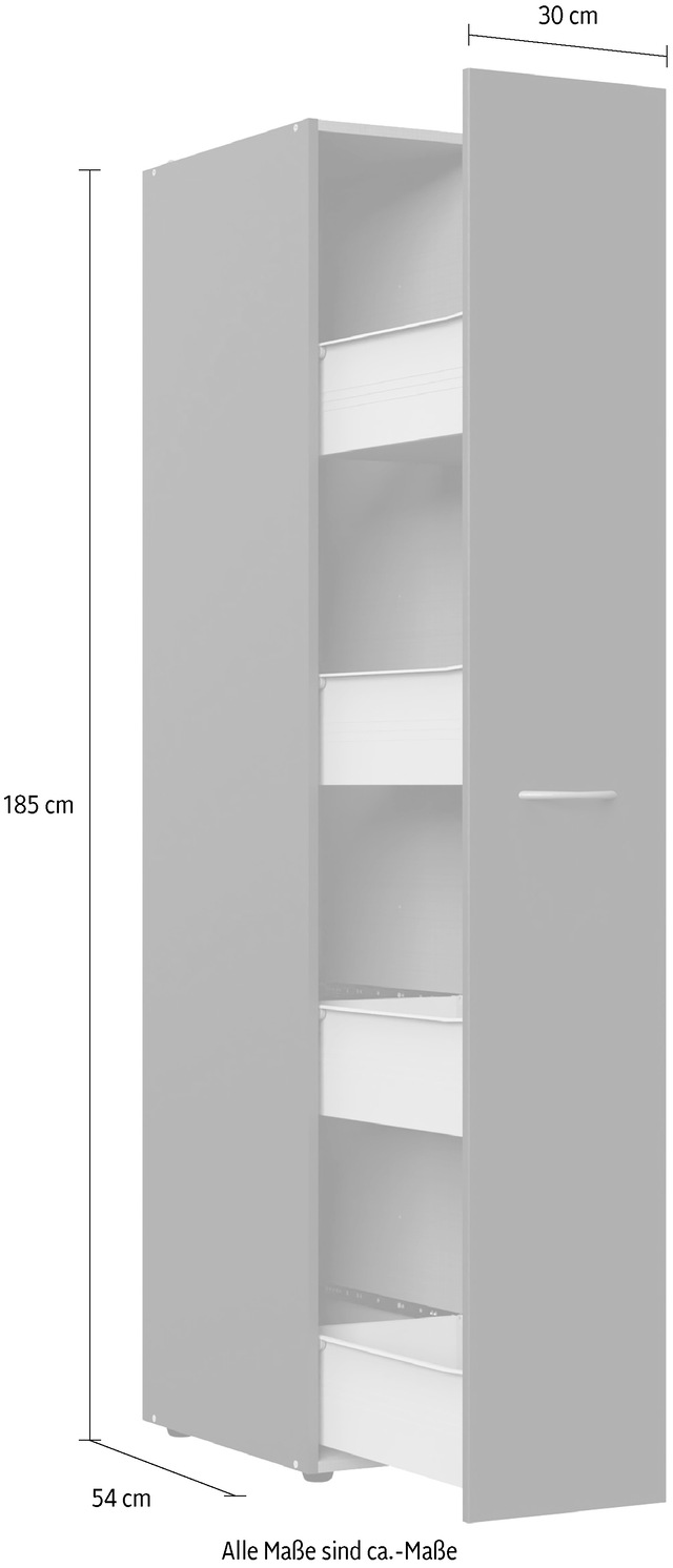 Wimex Apothekerschrank »Multiraumkonzept, 30/54/185cm (B/T/H), Made in Germany« Schranksystem MRK, geräumiger Hochschrank mit 4 Schubladen