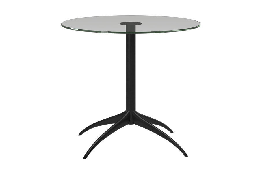 Urban sofabord Sort understell med glassplate. Ø50 cm