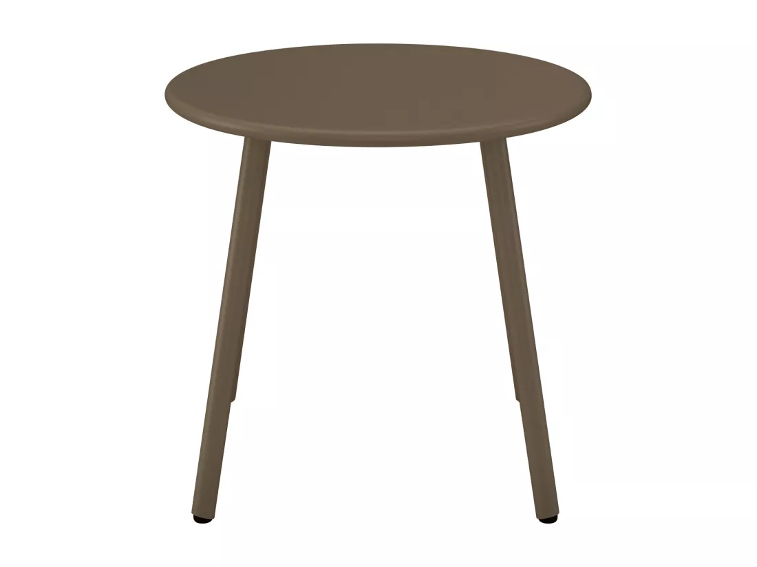 Table d'appoint de jardin en métal ronde - Taupe - MIRMANDE de MYLIA