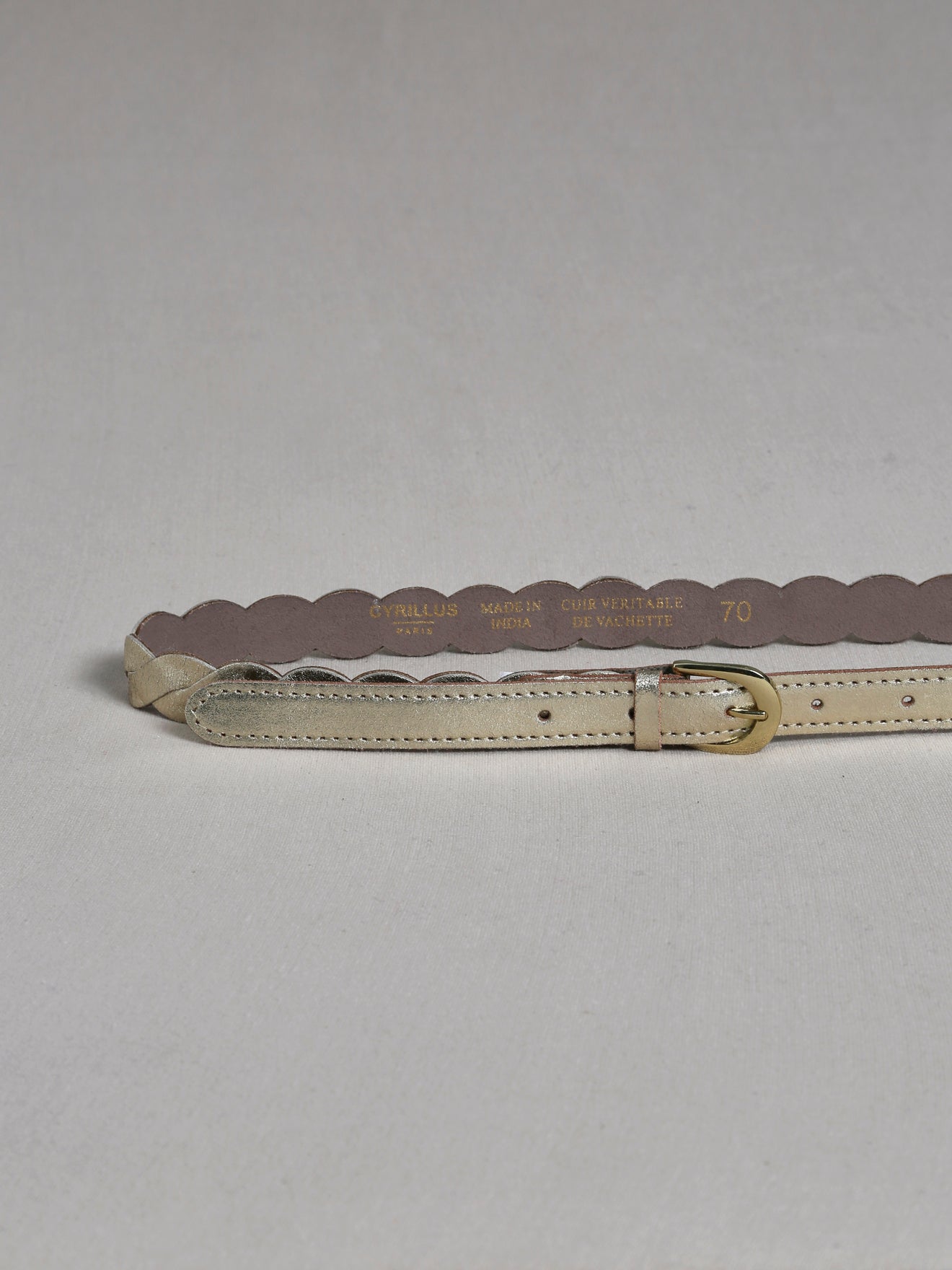 Ceinture tressée en cuir fille